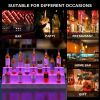 LED Lighted Liquor Bottle Display Shelf, 37 Inch Bar Display Shelf, DIY Illuminated Bottle Shelf with App & Remote Control, 3 Step Freestanding Holdin